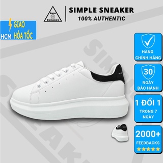 Giày Domba Sneaker Trắng Nam Nữ Chính Hãng💙FREESHIP💙Domba High Point Gót Nhung Đen Đế Cao 4.5cm Tôn Dáng- Simple Sneaker