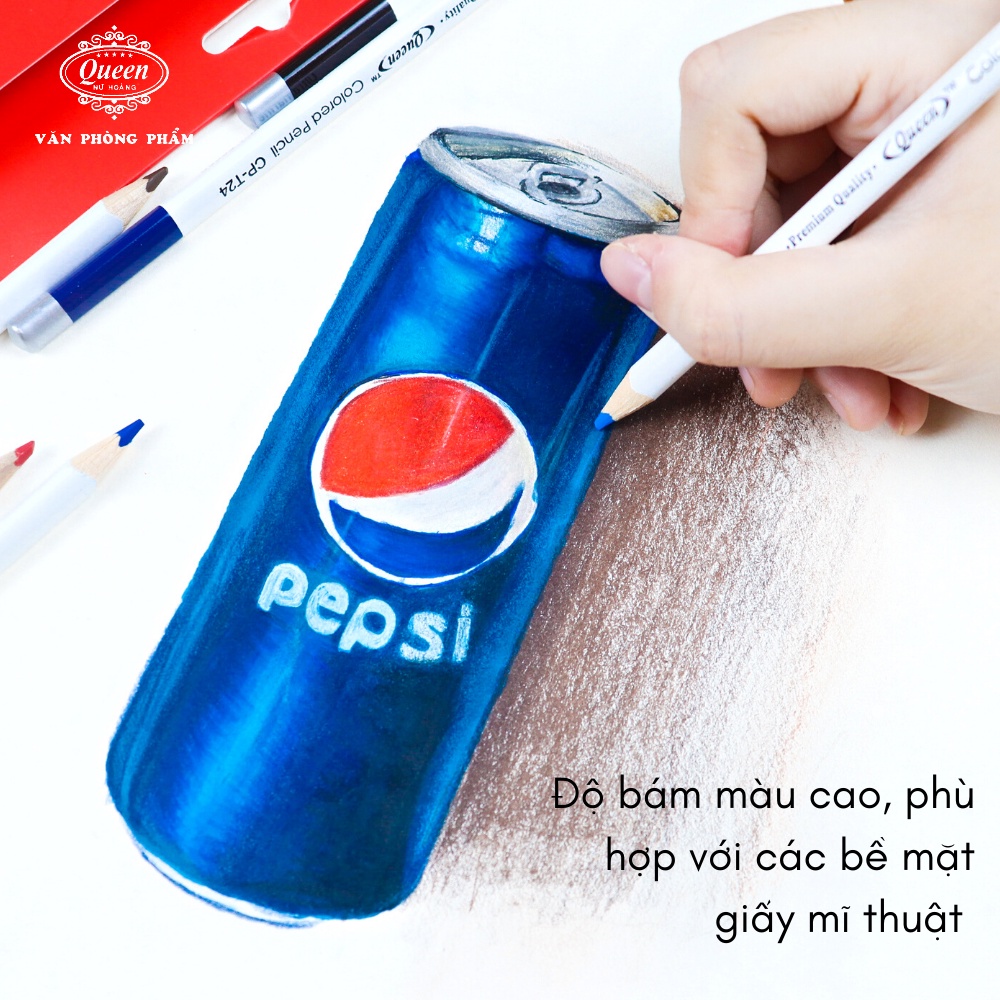 Bút chì màu Queen  12/24 Màu - Chính Hãng - CPT12/24