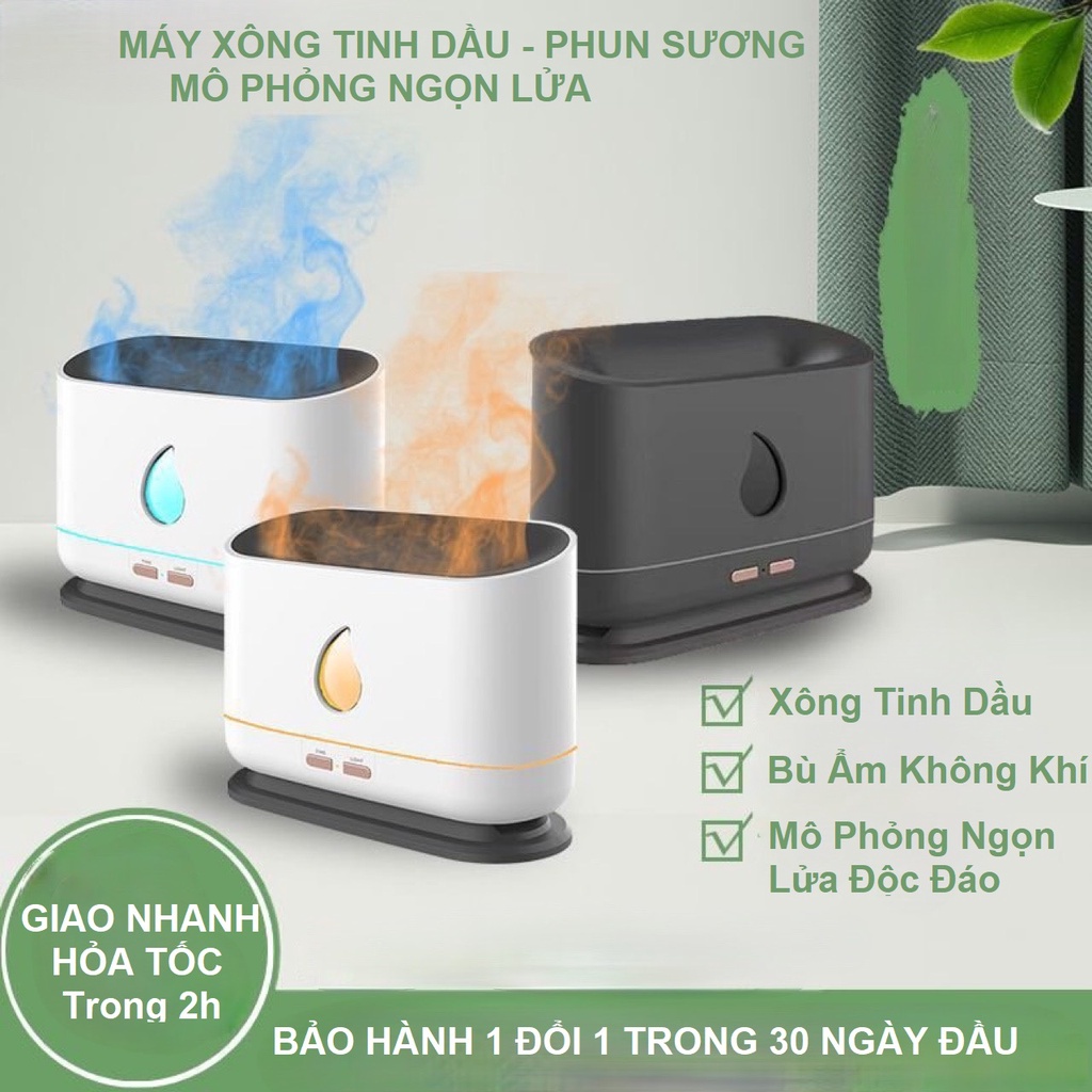 Máy phun sương tạo ẩm, máy xông tinh dầu đèn ngọn lửa DIFFUSER chính hãng