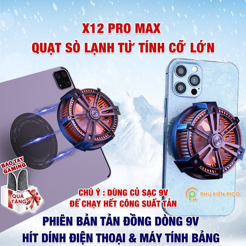Quạt tản nhiệt điện thoại / máy tính bảng X12 Pro Max sò lạnh nam châm - Quạt tản nhiệt sò lạnh Ipad X12 Pro Max
