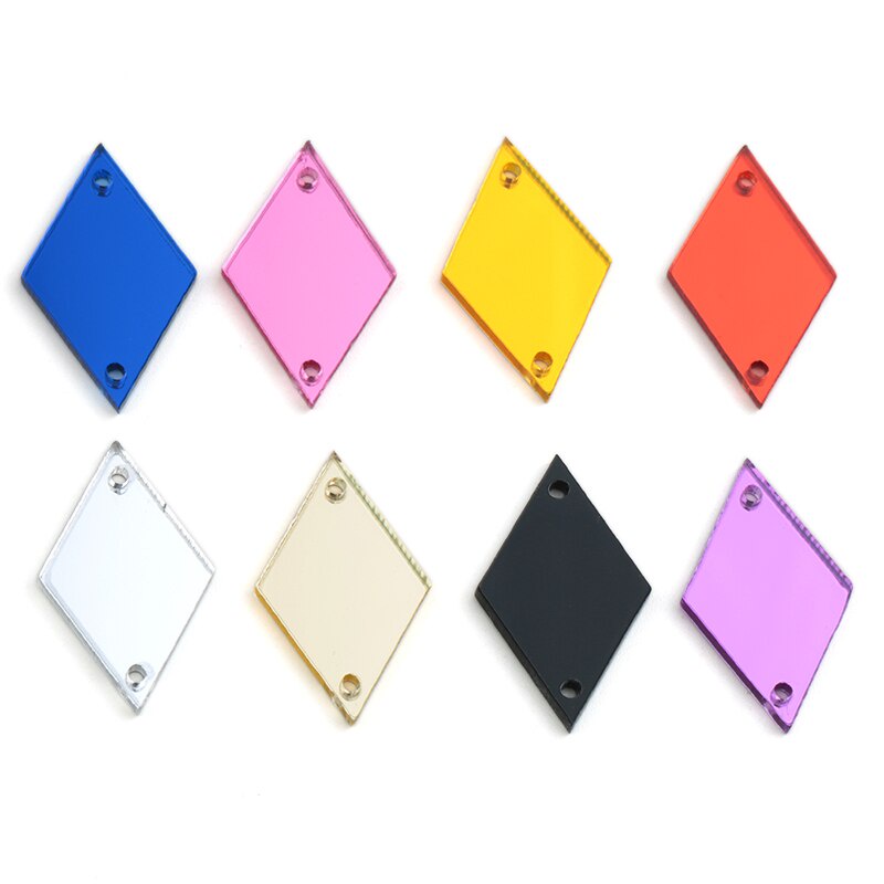 Set 30 Hạt Đá Acrylic Tráng Gương 15 * 25mm 25 * 41mm Dùng Trang Trí Quần Áo