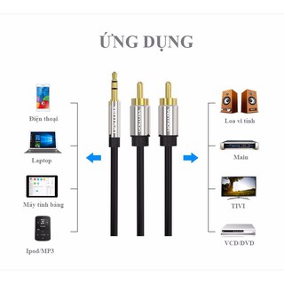 Dây cáp Audio 3.5mm ra 2 đầu RCA