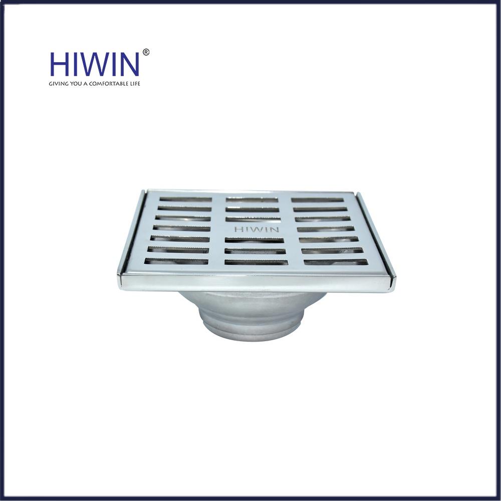 Phễu ga thoát sàn ngăn mùi hôi inox 304 mặt gương kích thước 100x100mm HIWIN FD-121B