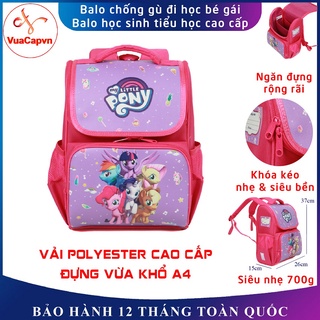 Balo học sinh chống gù Miti 11001 Pony, balo cho bé gái tiểu học siêu nhẹ, chống thấm nước