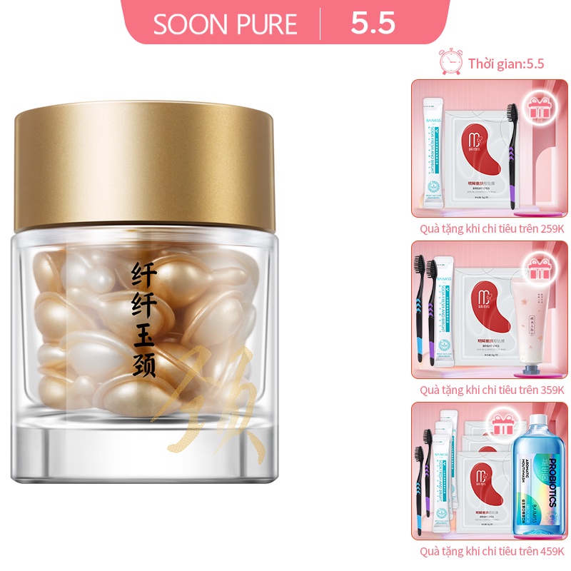 Bộ 30 Viên Dưỡng Da Cổ SOON PURE Chứa Tinh Chất Giảm Nếp Nhăn 0.5g x 30 viên