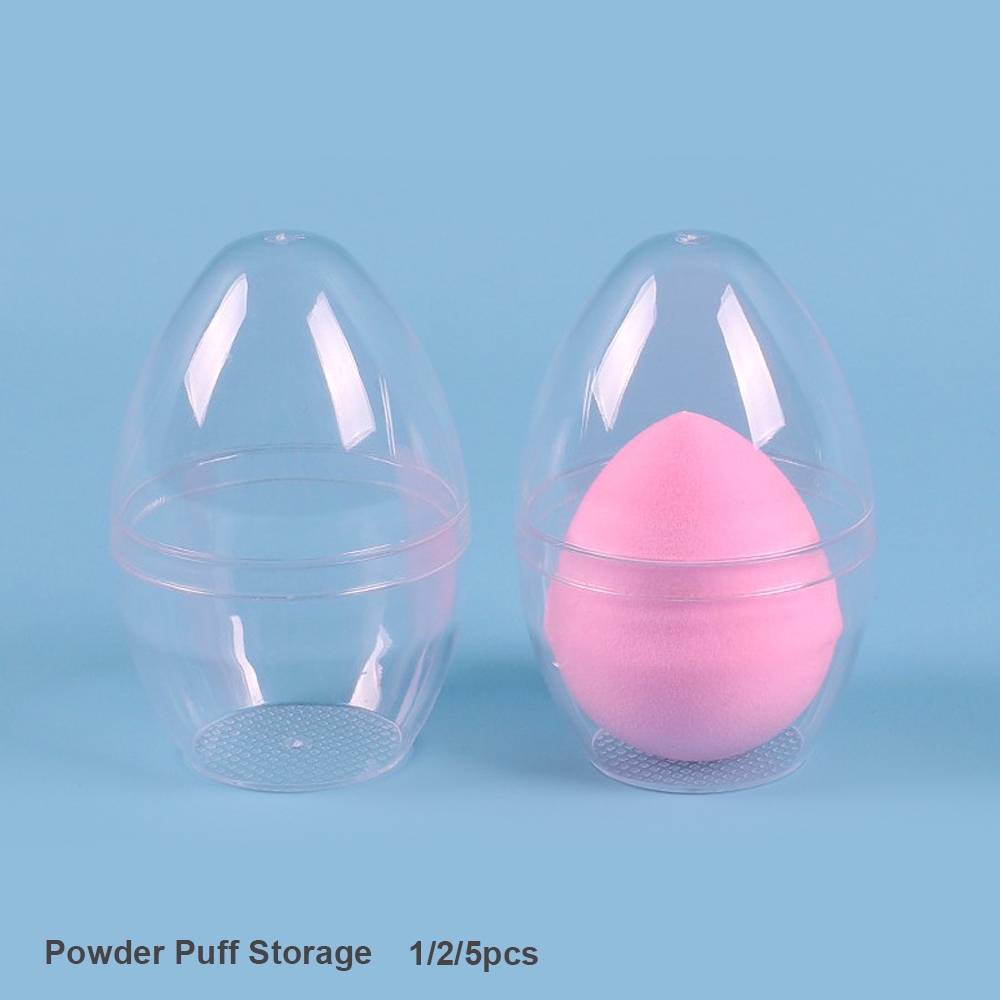 Bộ 1/2/5 hộp nhựa đựng bọt xốp trang điểm tiện dụng
