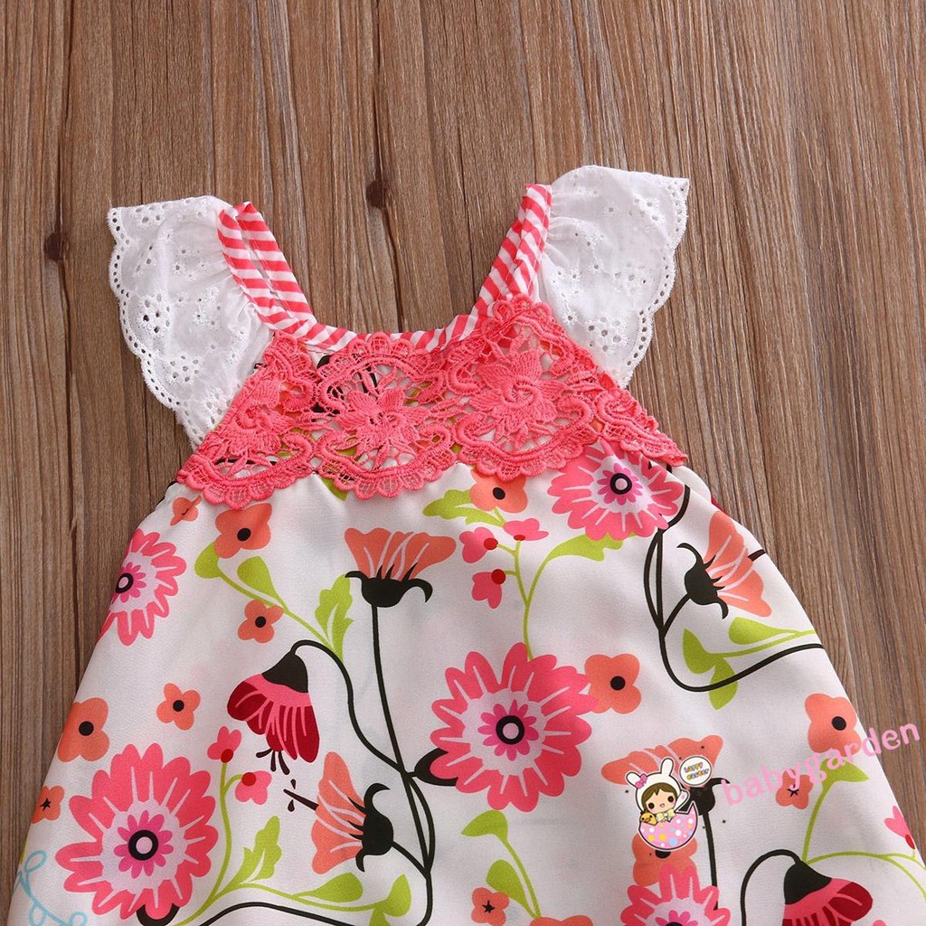 ღ♛ღLovely Newborn Toddler Baby Girls Sleeveless Romper Lace Floral Romper Outfits New