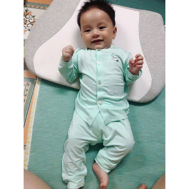Bộ quần áo dài tay cài thẳng petit sợi tre Luxry cho bé trai bé gái dưới 16kg