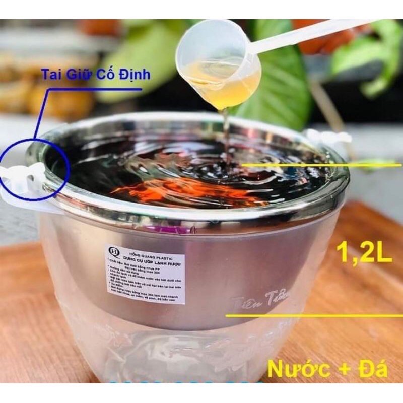 [FREE SHIP] Bộ Bát Đựng Rượu Và Ướp Lạnh inox- Dụng Cụ Ướp Lạnh Trái Cây Và Rượu inox Tặng Kèm Muỗng Múc