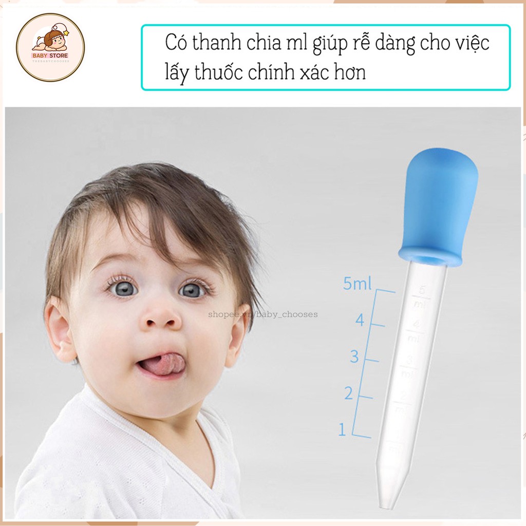 Bộ 5 món dụng cụ giúp bé uống thuốc, nước trái cây tiện dụng, an toàn