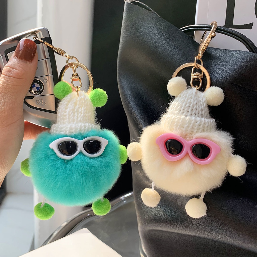 Mới Móc Khóa Búp Bê Lông Thỏ Đáng Yêu
