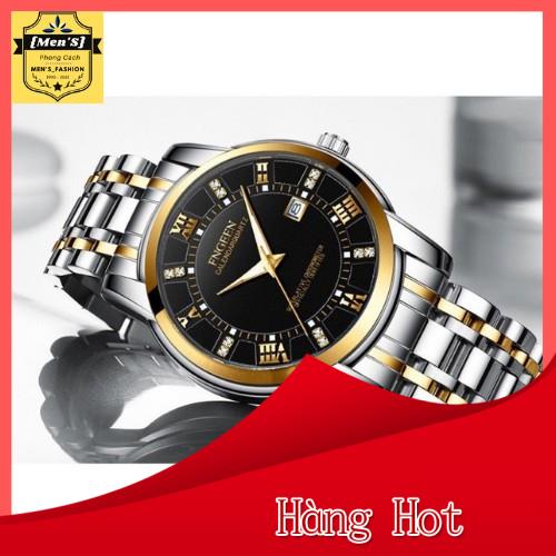Đồng Hồ Nam Đẹp Cao Cấp Chính Hãng FNGEEN Mặt Đính Đá Dây Thép Không Gỉ