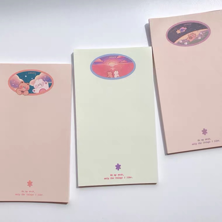 Sổ Tay Ghi Chú Họa Tiết Gấu Và Thỏ Dễ Thương Nhỏ Gọn Tiện Dụng Cho Học Sinh
