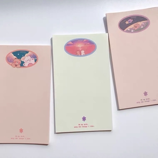 sổ giấy viết thư họa tiết gấu và thỏ dễ thương cho học sinh