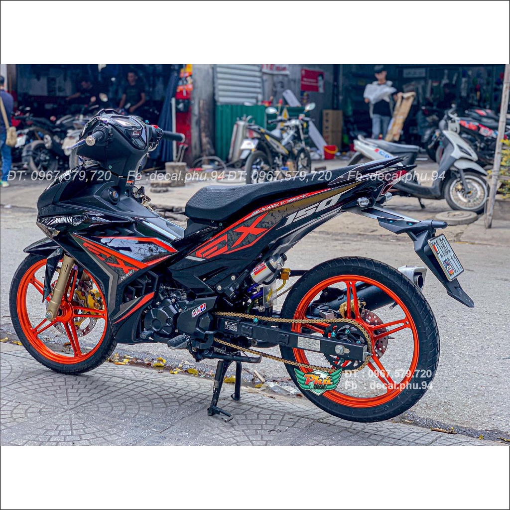 Tem rời xe Ex  150 Ex Cam đen (A)