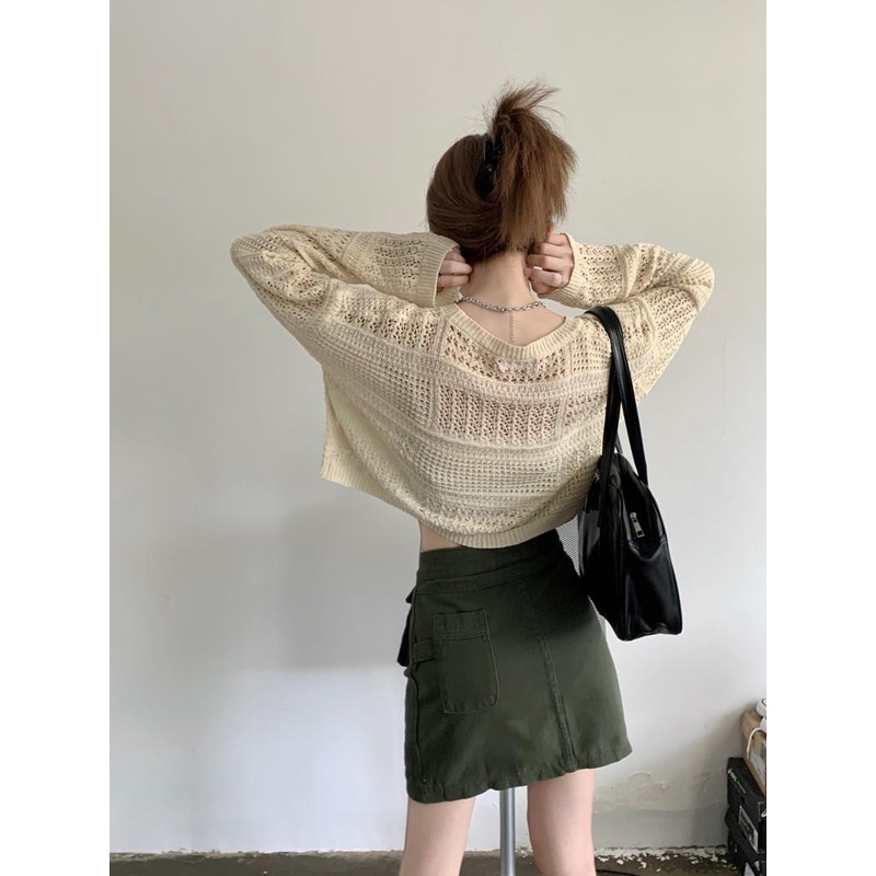 Xiaozhainv Bộ Áo Dệt Kim Dáng Rộng + Chân Váy Ngắn Kiểu retro Hàn Quốc Dễ Thương Cho Nữ