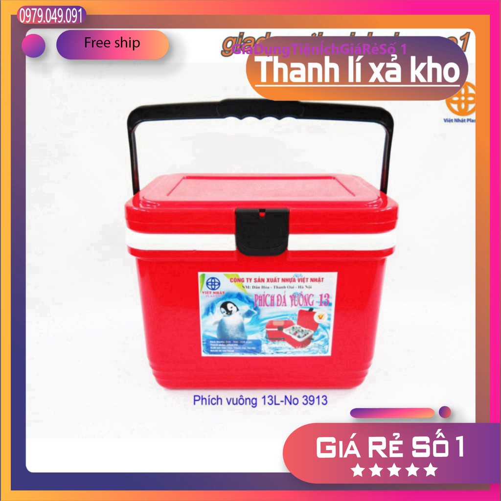 Phích đá vuông giữ nhiệt 13l 16l Việt Nhật (Thùng đá vuông đa năng)