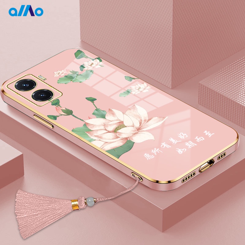Vivo Ốp Điện Thoại Chống Sốc Hình Hoa Sen Cho Vivoy29 5g y17s y02 v21s y02s y35 4g y30 5g y16 5g y01a y77 5g y77 y75 Y55G