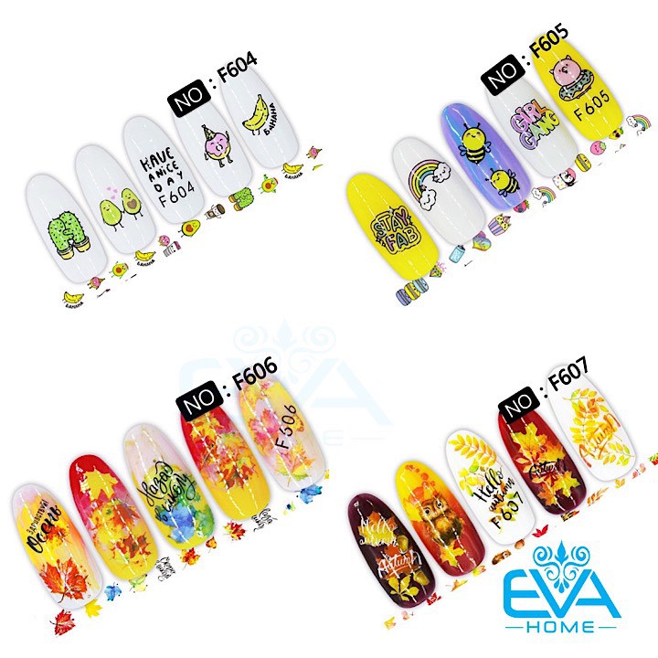 Decal Dán Móng Tay 3D Nail Sticker Hoạ Tiết Trái Bơ Avocado F604