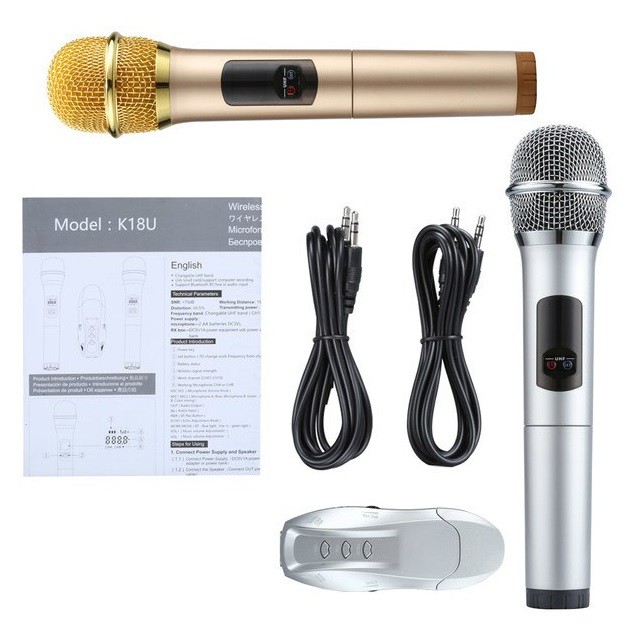 Mic Karaoke không dây Excelvan k18U,dùng chuyên dụng cho loa bluetooth, Hàng Chính hãng bảo hành 6 tháng lỗi đổi mới.