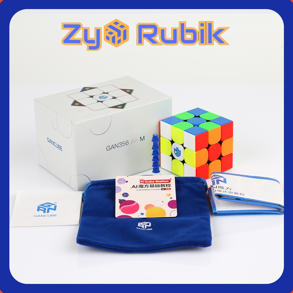 Rubik 3x3x3 Gan356 AIR M flagship 2020 Stickerless / Đen (Hãng Mod Nam Châm) - ZyO Rubik