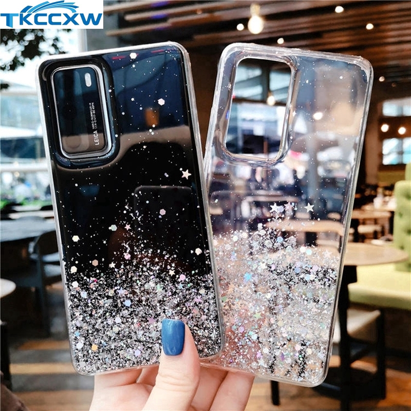 Ốp điện thoại mềm kiểu kim tuyến nước cho Samsung Galaxy A9 A7 2018 S10e Note 9 8 A80 A90