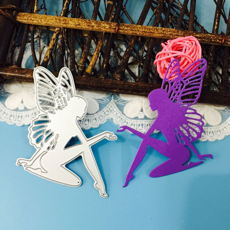 BUTTERFLY Khuôn Cắt Giấy Làm Từ Kim Loại Hình Cánh Bướm Và Thiên Thần Trang Trí Scrapbook