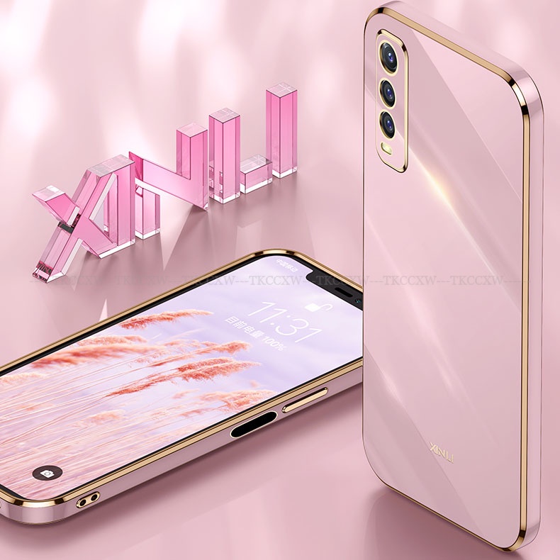 Ốp điện thoại silicon mềm siêu mỏng mạ viền vuông cao cấp cho Vivo Y70S Y51S Y73S Y53S Y72 IQoo Neo 3 5 U10 V9