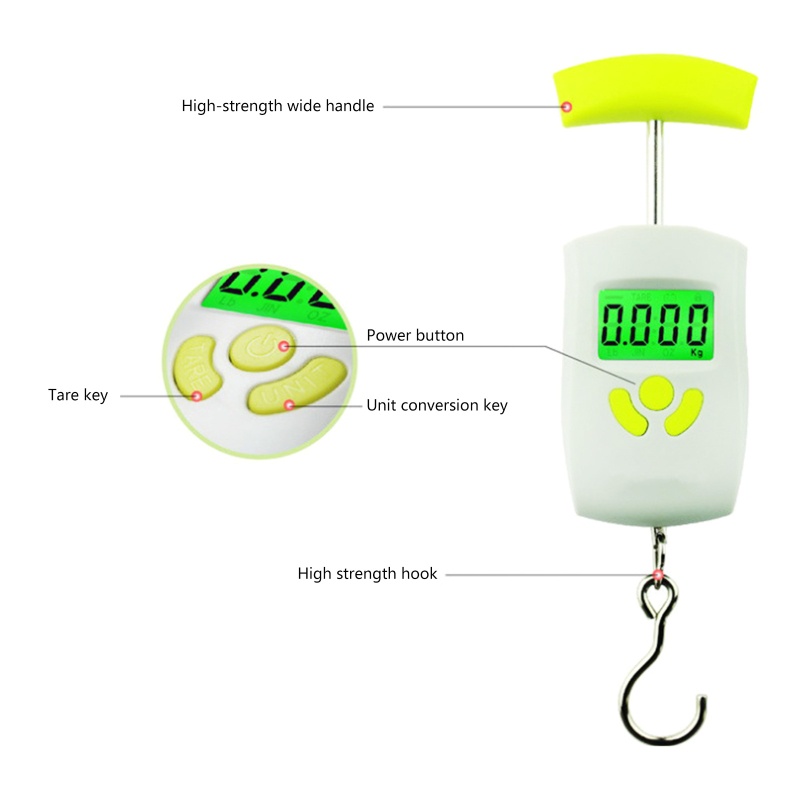 Cân Hành Lý Kỹ Thuật Số Màn Hình LCD 110 lb / 50KG