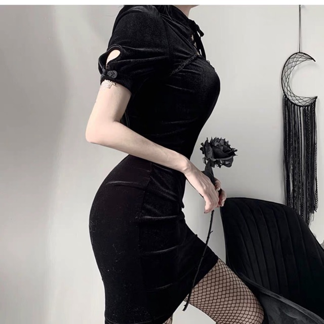 Đầm Sườn Xám Ôm Cách Tân Choker Siêu Sexy | BigBuy360 - bigbuy360.vn