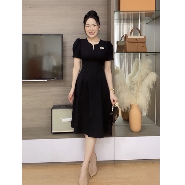 Váy xòe trơn cố V tay lỡ xếp ly eo ZYM'S HOUSE K1019, K1020, K1021, K1022