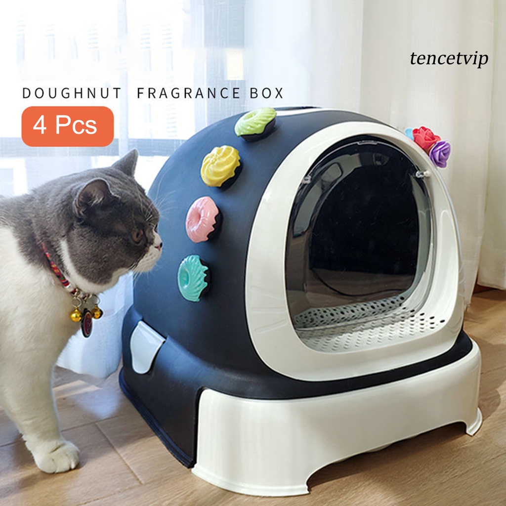 Bộ 4 hộp vệ sinh không khí hình bánh donut lâu trôi