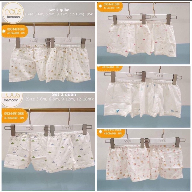 (NOUS) Set 2 quần cộc xô
