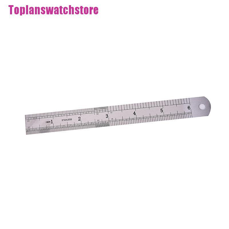 1 Thước Đo Hai Mặt 15cm Bằng Kim Loại