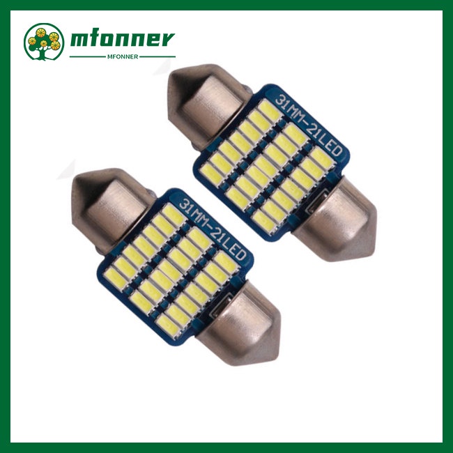 Ready Stock 1 Pair Car Led Dome Light License Plate Light Double Tip 31mm-3014 Interior Reading Lamp