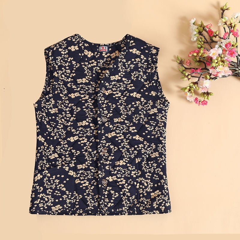 Hàng mới về Áo khoác không tay có đệm cotton dày dặn thời trang mùa đông dành cho phụ nữ trung niên