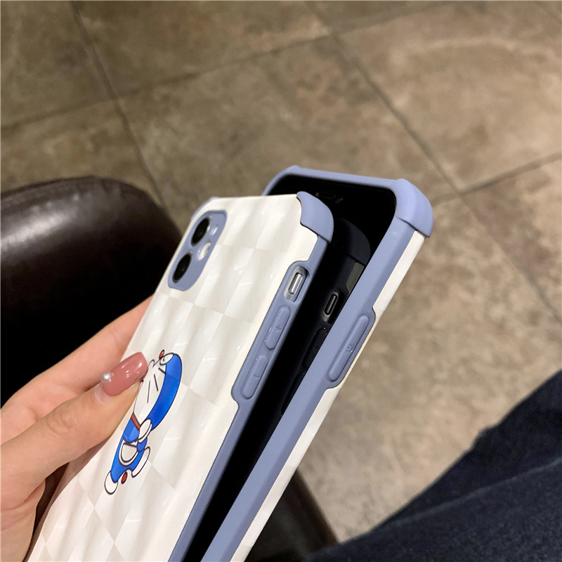 Leather Case For iPhone 12 Pro Max iP11 x XR Four Angle Anti Fall Case 6 7 8 Plus Doraemon Printing Reflective Soft Casing | BigBuy360 - bigbuy360.vn