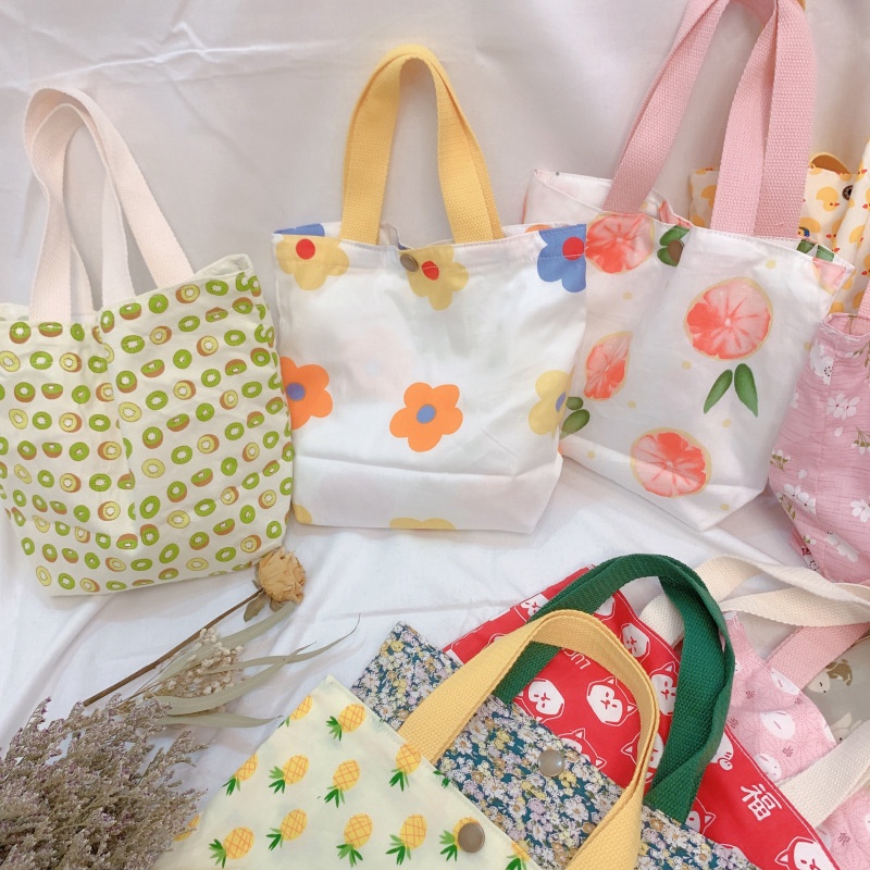 Túi tote túi vải mini túi vải tote mini bằng vải cotton hai lớp dễ thương thời trang cho nữ túi hàn quốc túi xách nữ túi tote rẻ túi tote đi học