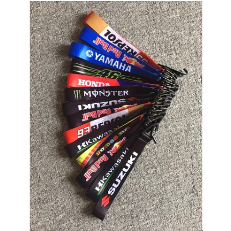 DÂY MÓC CHÌA KHÓA XE MÁY ĐẦU NHỰA DÂY VẢI SATIN NGẮN