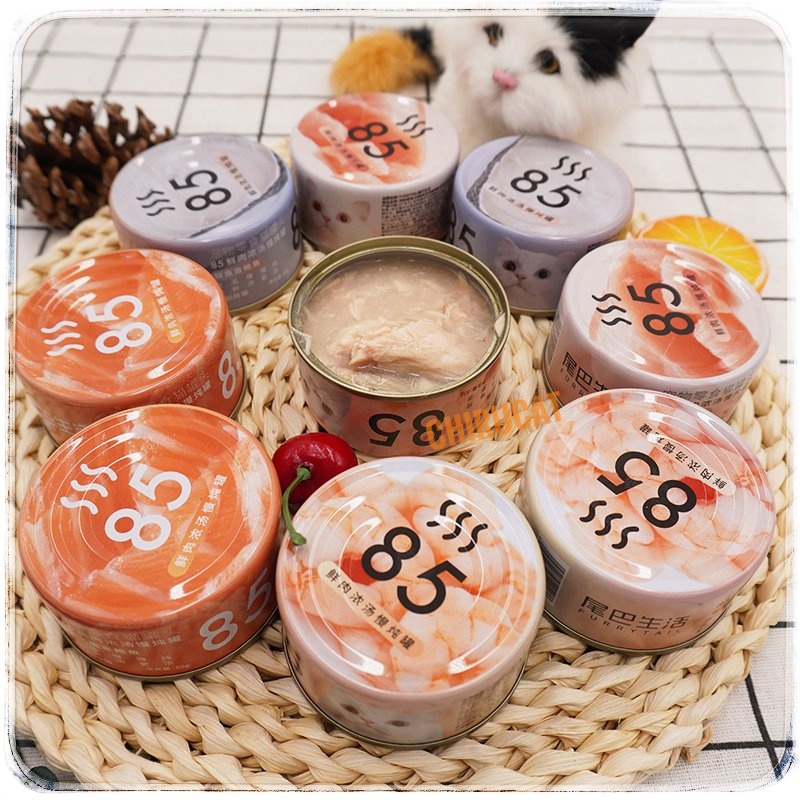 Furry Tail 85 Độ Pate Súp Cá Ngừ Đồ Ăn Sẵn Dành Cho Mèo Mix Vị