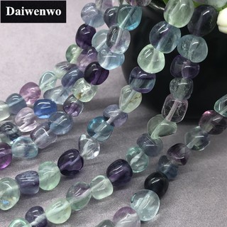 Phụ kiện hạt đá Fluorit tự nhiên đầy màu sắc không đối xứng để làm trang sức thủ công