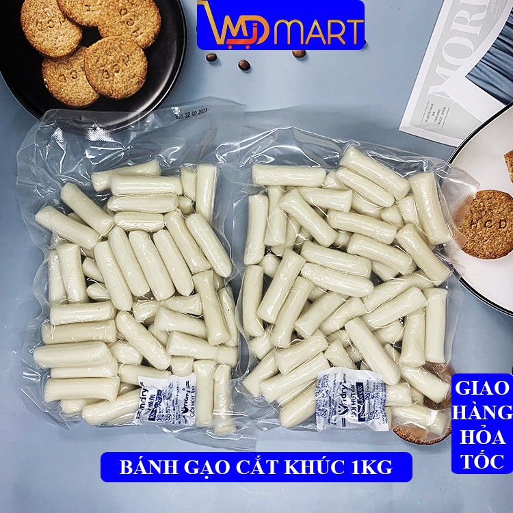 Bánh gạo hàn quốc tobokki cắt khúc gói trắng 1kg