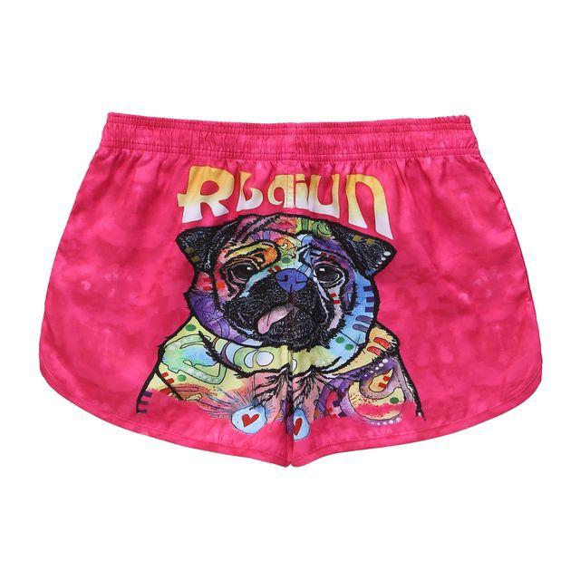 Quần Đi Biển Đôi - Quần Đùi Đôi - Thời Trang Đôi Mùa Hè - Quần Short Cặp Đôi SQ220 Pink Pug