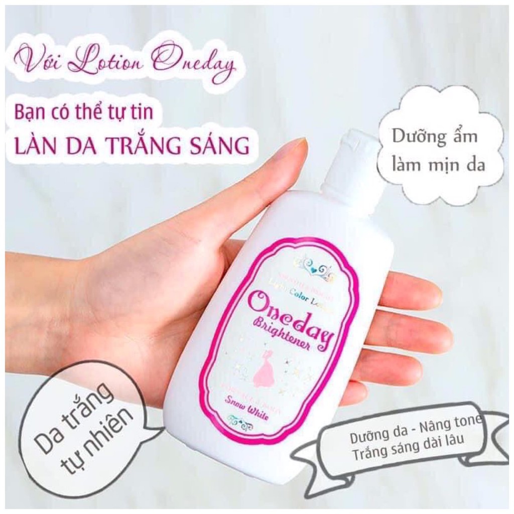 Sữa dưỡng trắng da cao cấp One Day Brightener Nhật Bản 120ml dùng cho Face và Body