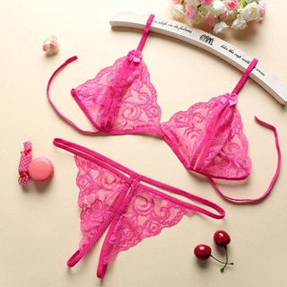 Bộ lót ren nơ xẻ đáy xuyên thấu sexy bỏng tay | BigBuy360 - bigbuy360.vn