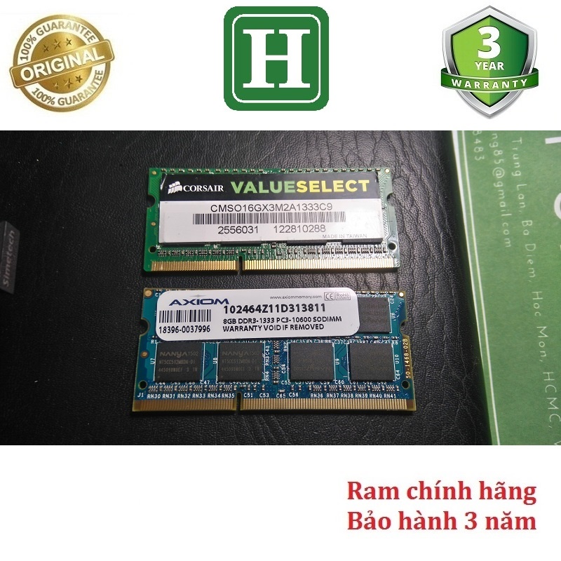 Ram Laptop PC3 8Gb bus 1333 - 10600s bảo hành 3 năm