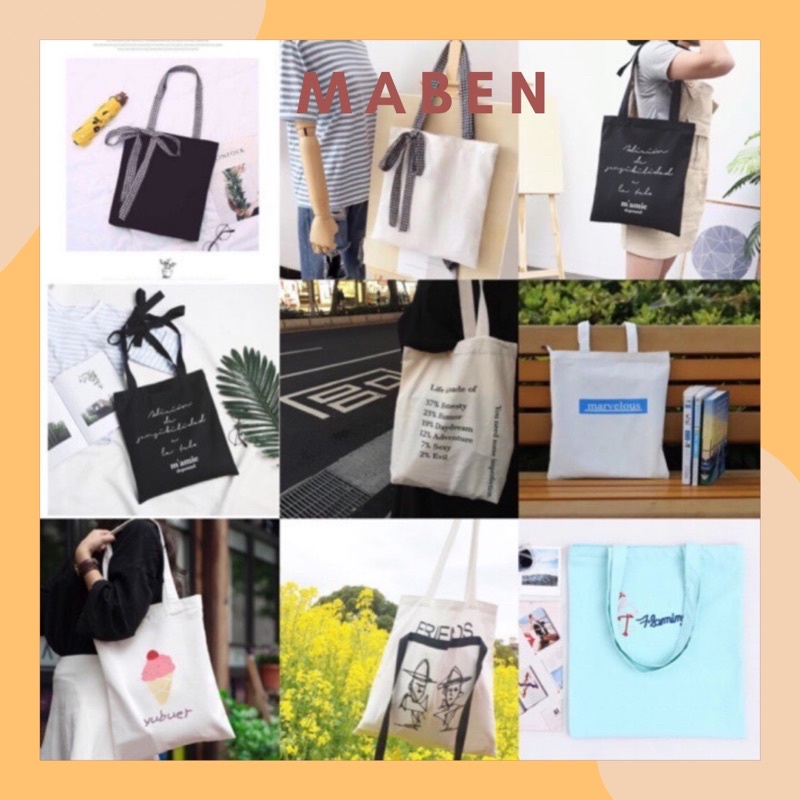 Túi vải tote đeo vai