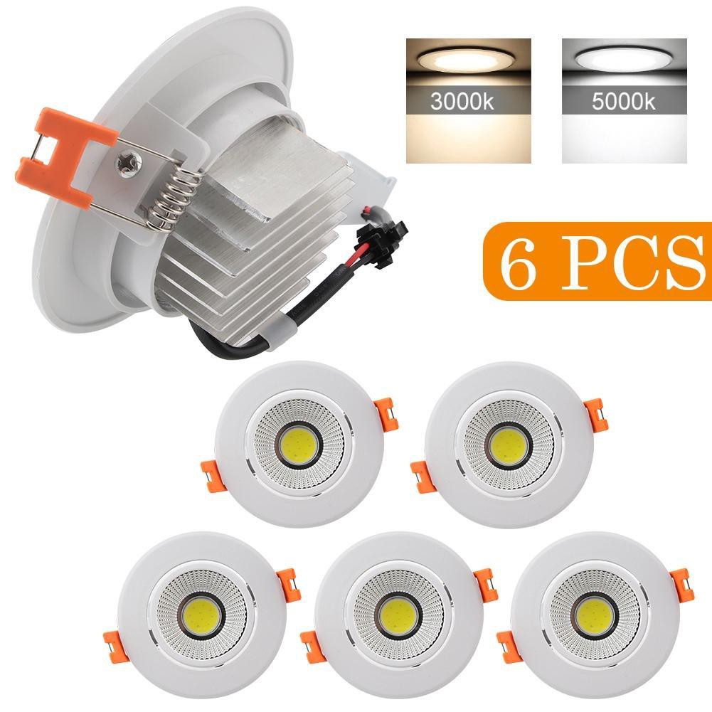 Set 6 Đèn Led Gắn Trần Nhà 3000k / 5000k Cob