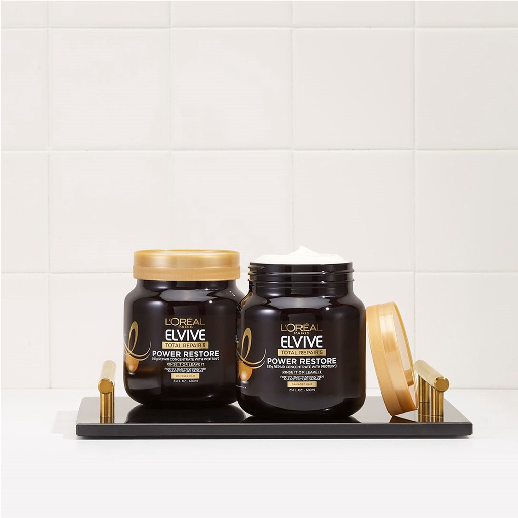 Mặt nạ tóc + xả khô dưỡng tóc đa năng L'Oreal Paris Elvive Total Repair 5 Power Restore Multi Use Treatment with 91g