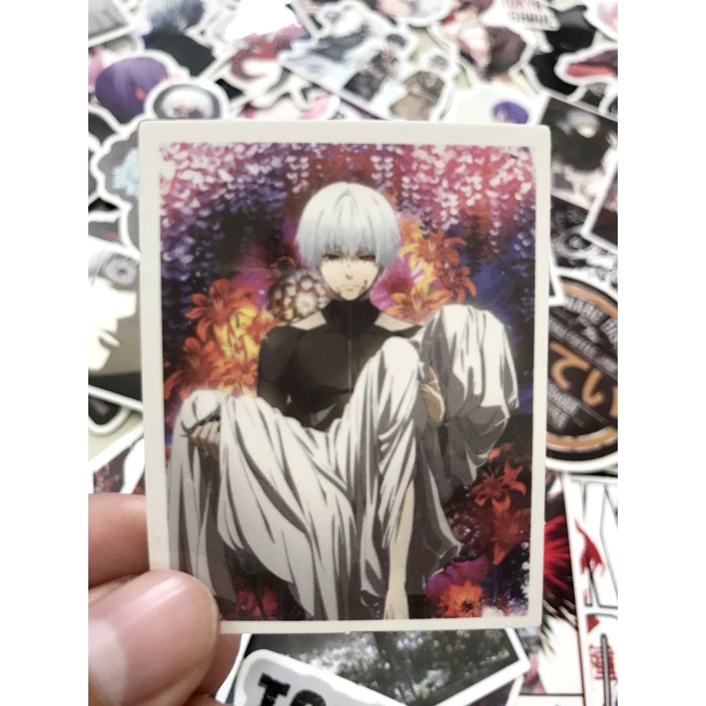 Miếng dán Sticker anime Tokyo Ghoul (Ngạ Quỷ) trọn bộ 50 hình - In rõ ràng sắc nét khó tróc